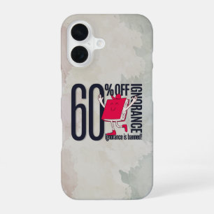 Artistic Watercolor Anti-Ignorance Book Quote iPhone 16 Case