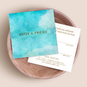 Artistic Watercolor Blue Sky Customer Referral