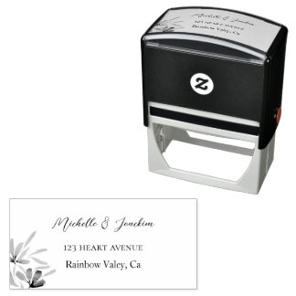 Artistic Watercolor floral Illustration Self-inking Stamp