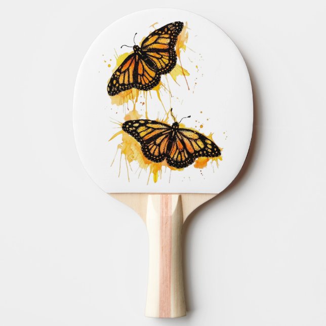 Artistic Watercolor Monarch Butterfly Nature Art Ping Pong Paddle (Front)