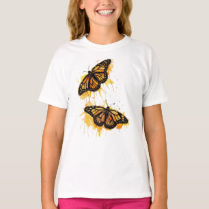 Artistic Watercolor Monarch Butterfly Nature Art T-Shirt