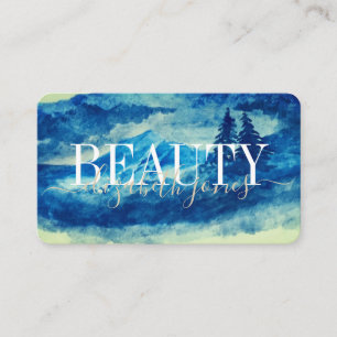 Artistic Watercolor Mountains Landscape Beauty Business Card
