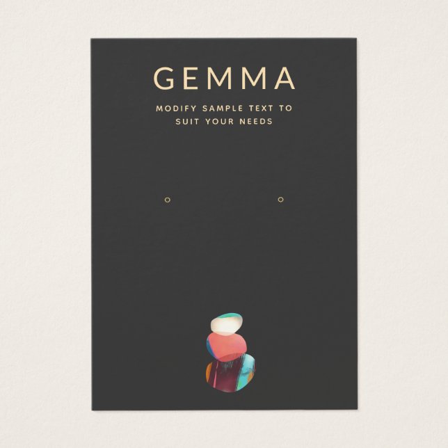 Artistic Watercolor Stones Earring Display Card (Front)