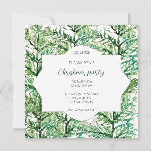 Artistic Watercolor Tree Pattern  Invitation