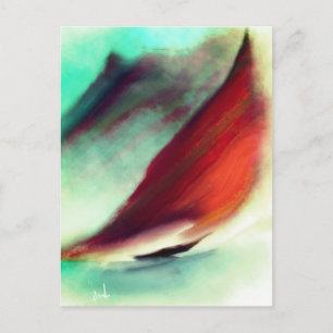 Artistic Watercolor Vintage Boat   Postcard