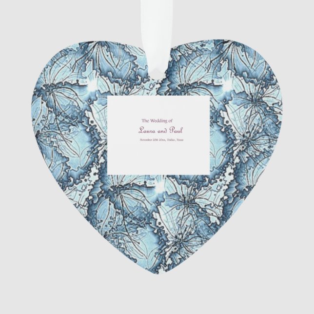 Artistic Wedding Heart Shape Ornament (Front)