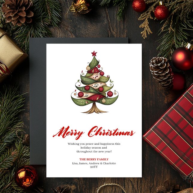 Artistic Whimsical Christmas Tree Greeting Card (Artistic Whimsical Christmas Tree Greeting Card)