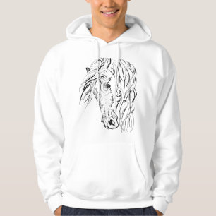 Artistic Wild Horse Men's Hoodie - Minimalist Stal