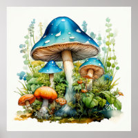 Artistic Wild Psychedelic Mushroom Illustration
