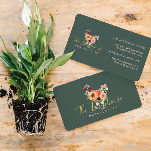 Artistic Wildflowers & Greenery Farm Roster Logo Business Card