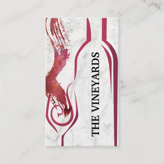 Artistic Wine Bottle and Cup Business Card (Front)