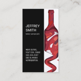 Artistic Wine Bottle Restaurant Business Card