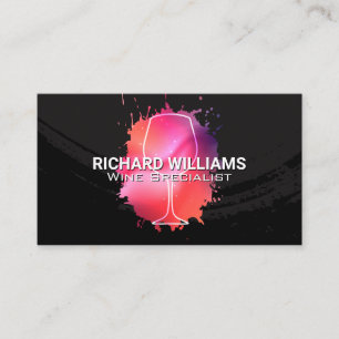 Artistic Wine Glass Business Card
