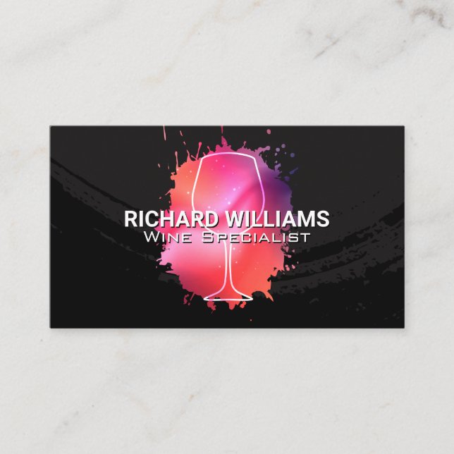 Artistic Wine Glass Business Card (Front)
