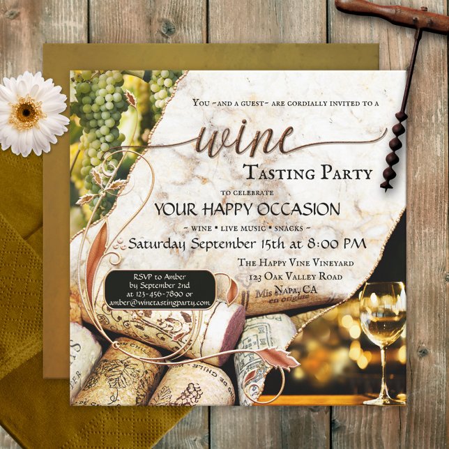 Artistic Winery or Vineyard Wine Tasting Invitation (Creator Uploaded)