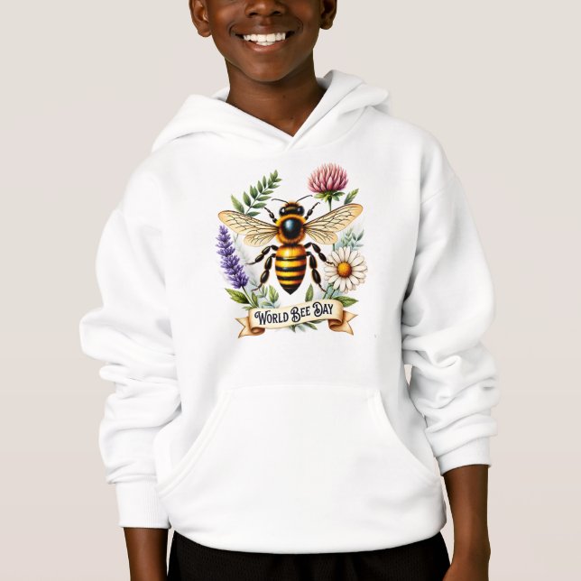 Artistic World Bee Day Illustration with Honeybee  (Front)