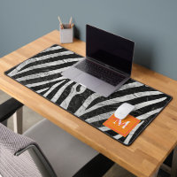Artistic Zebra Stripes Orange & Hot Pink Monogram