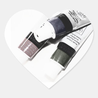 Artist's Acrylic Paint Tubes Picture Heart Sticker