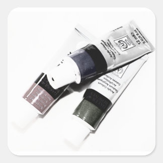 Artist's Acrylic Paint Tubes Picture Square Sticker