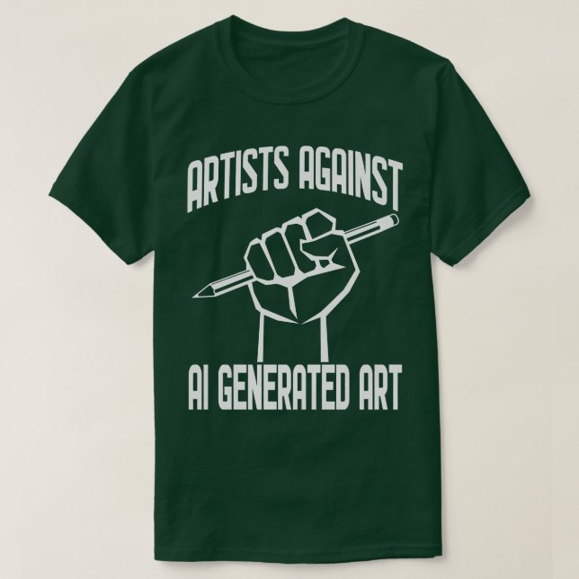 Artists Against AI Generated Art T-Shirt (Design Front)