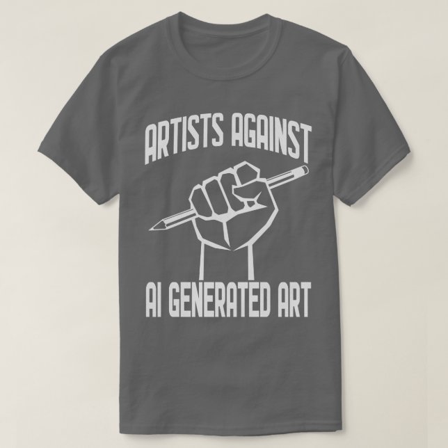 Artists Against AI Generated Art T-Shirt (Design Front)