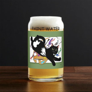 Artist's Black Cat Can Glass