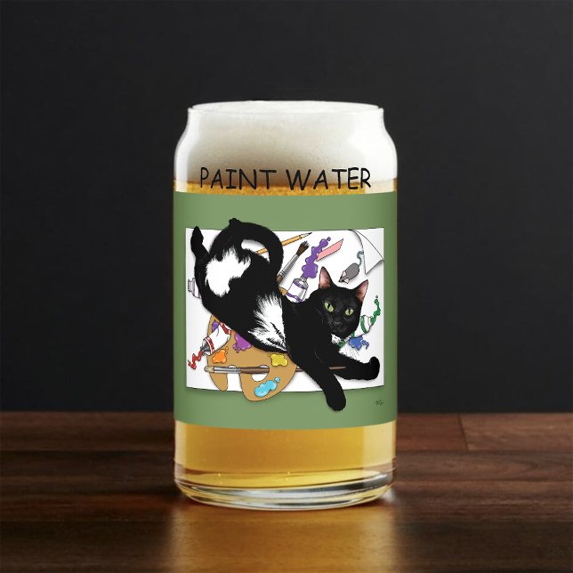 Artist's Black Cat Can Glass (Creator Uploaded)