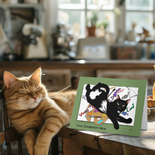 Artist's Black Cat Card
