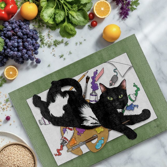  Artist's Black Cat Cutting Board (Creator Uploaded)