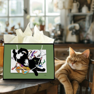 Artist's Black Cat Large Gift Bag
