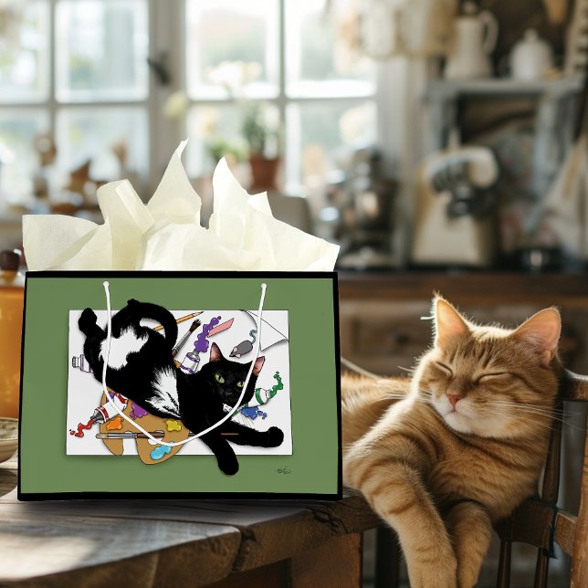  Artist's Black Cat Large Gift Bag (Creator Uploaded)