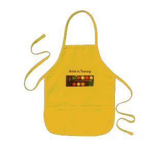 Artist's colourful paint colour box kids apron