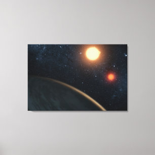 Artist's Concept Illustrating Kepler-16b. Canvas Print
