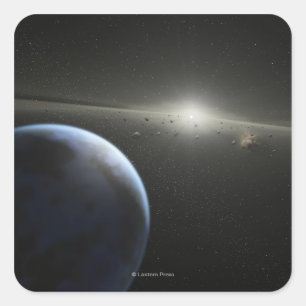 Artist's concept of an astroid belt Photograph Square Sticker