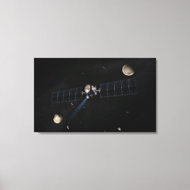 Artist's concept of the Dawn spacecraft in orbi Canvas Print (Front)
