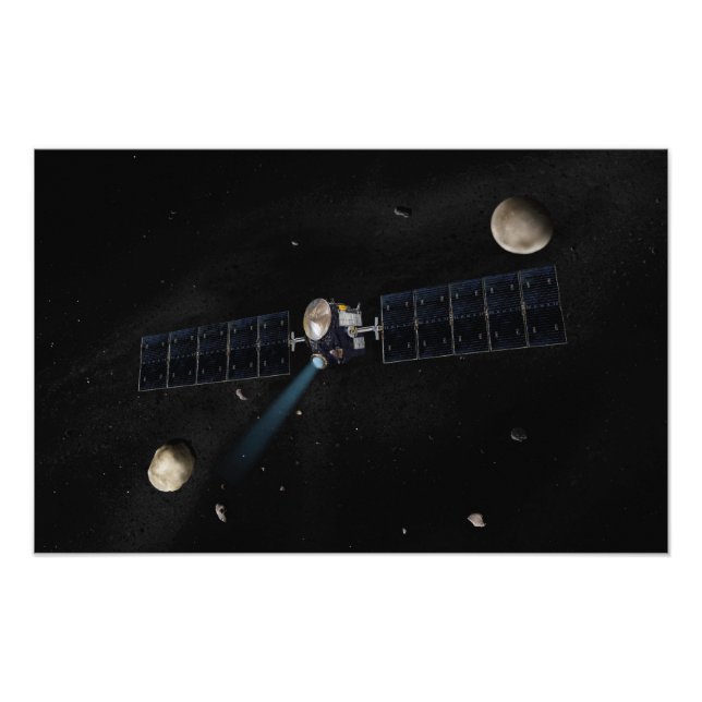 Artist's concept of the Dawn spacecraft in orbi Photo Print (Front)