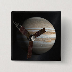 Artist's concept of the Juno spacecraft 15 Cm Square Badge