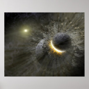 Artist's concept Space Collision at Vega Poster