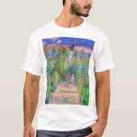 Artist's Garden, Monet T-Shirt<br><div class="desc">Oscar-Claude Monet (14 November 1840 – 5 December 1926) was a French painter, a founder of French Impressionist painting and the most consistent and prolific practitioner of the movement's philosophy of expressing one's perceptions before nature, especially as applied to plein air landscape painting. The term ""Impressionism"" is derived from the...</div>