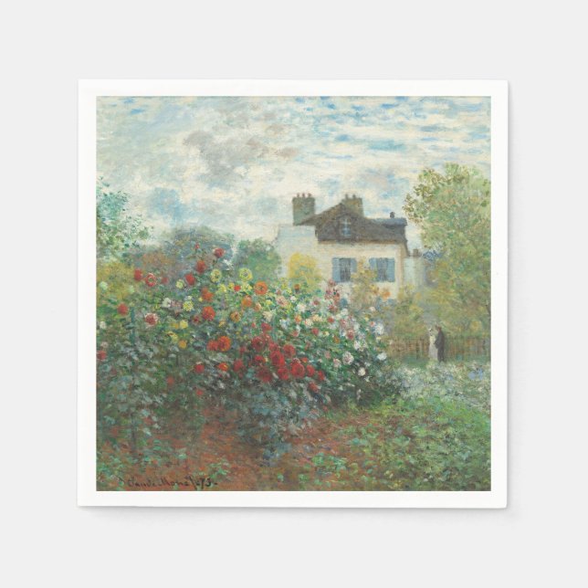 Artist's Garden Renoir Impressionist Painting Napkin (Front)