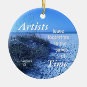 ARTISTS LEAVE FOOTPRINTS CERAMIC ORNAMENT