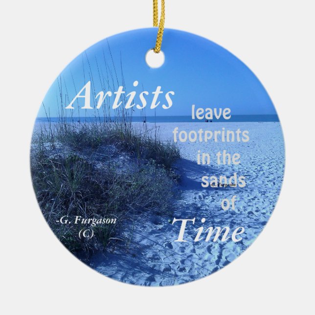 ARTISTS LEAVE FOOTPRINTS CERAMIC ORNAMENT (Front)