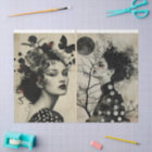 Artists Mixed Media Black Cream Large Faces 2
