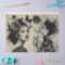 Artists Mixed Media Black Cream Large Faces 2