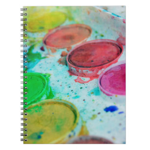 Artists Multicolored Watercolor Paint Palette Notebook
