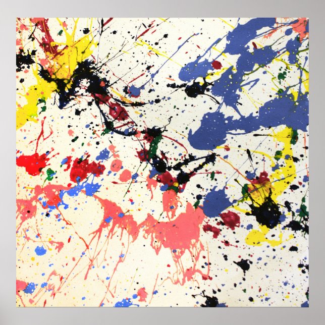 Artists Paint Splatter Background Poster (Front)