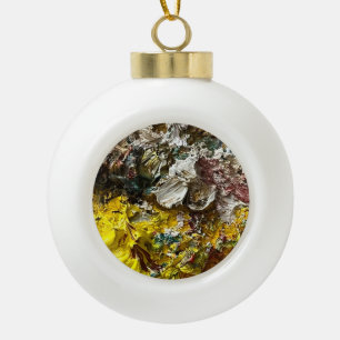Artist's palette #1 ceramic ball christmas ornament