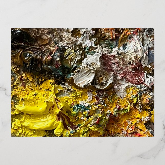 Artist's palette #1 foil holiday postcard (Front)