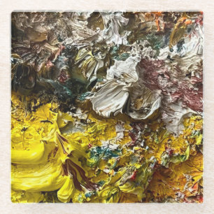 Artist's palette #1 glass coaster