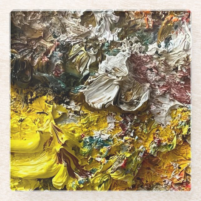 Artist's palette #1 glass coaster (Front)